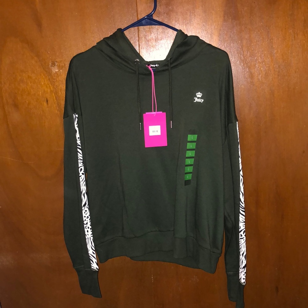 NWT Juicy Couture wildcat hoodie size Large green